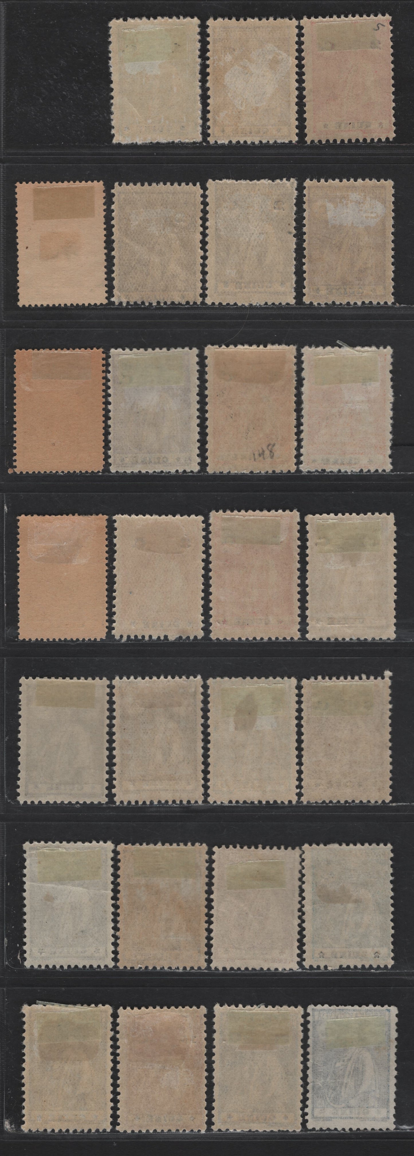 Lot 266 Portuguese Guinea SC#142, 145-146, 160-173, 176-177, 179, 179e 1c - 60c Blue Green - Dark Blue Ceres, 1914-1926 Ceres Issue, 27 F/VFOG Singles, Chalky Paper With Perf 15x14 Or Ordinary Paper Perf 12x11.5, 7.5c & 60c Are No Gum