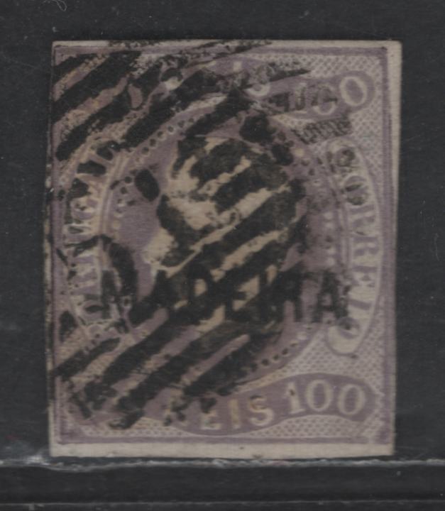 Lot 159 Madiera SC#5 100r Lilac King Luiz, 1868 King Luiz Embossed Sideface Issue, A Very Good Used Imperf Single