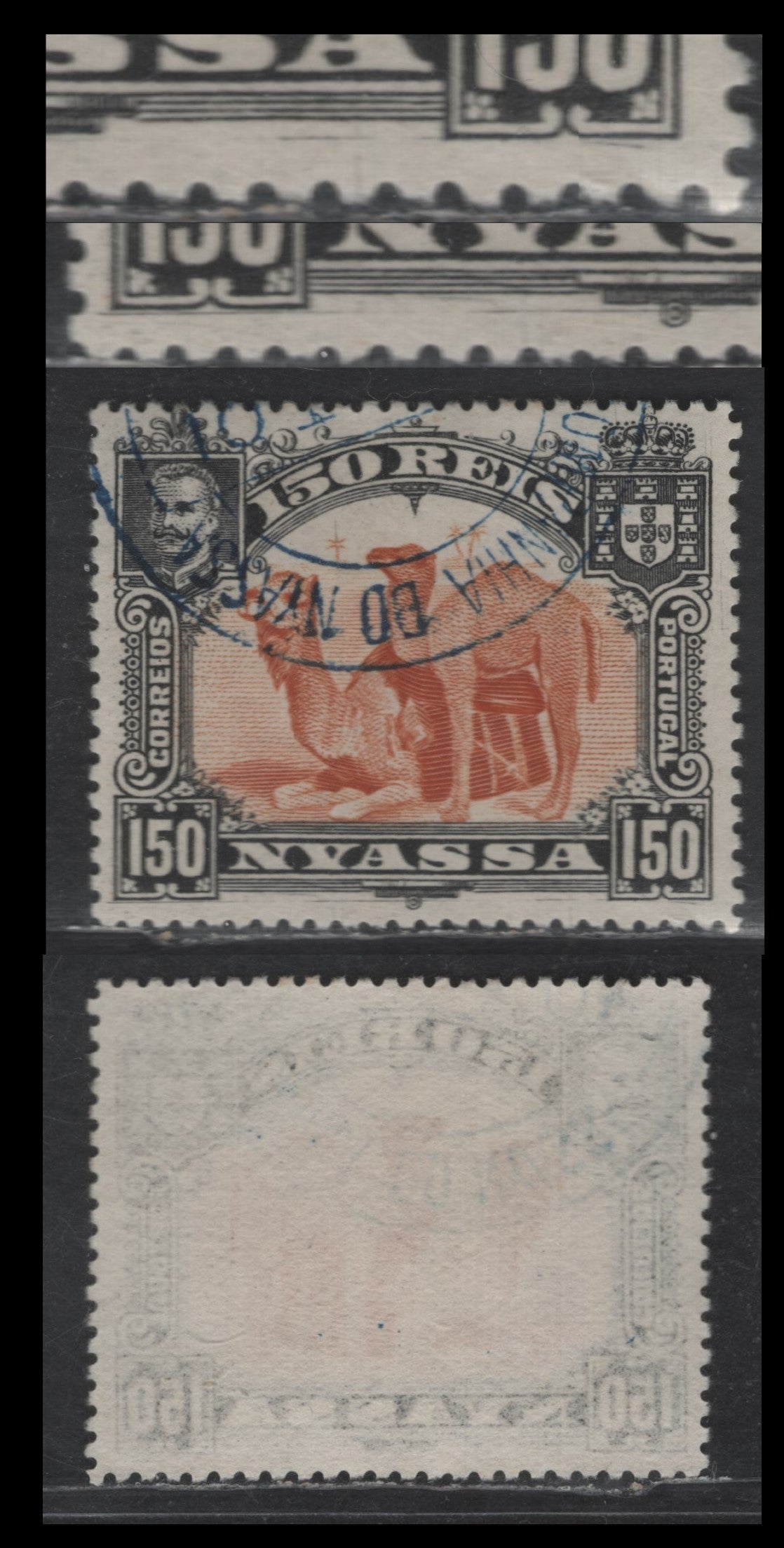 Nyassa SC#36var 150r Black & Deep Orange Camel, 1901 Pictorial Issue, A Very Fine Used Single, Perf 14, Showing Scratches In Margins