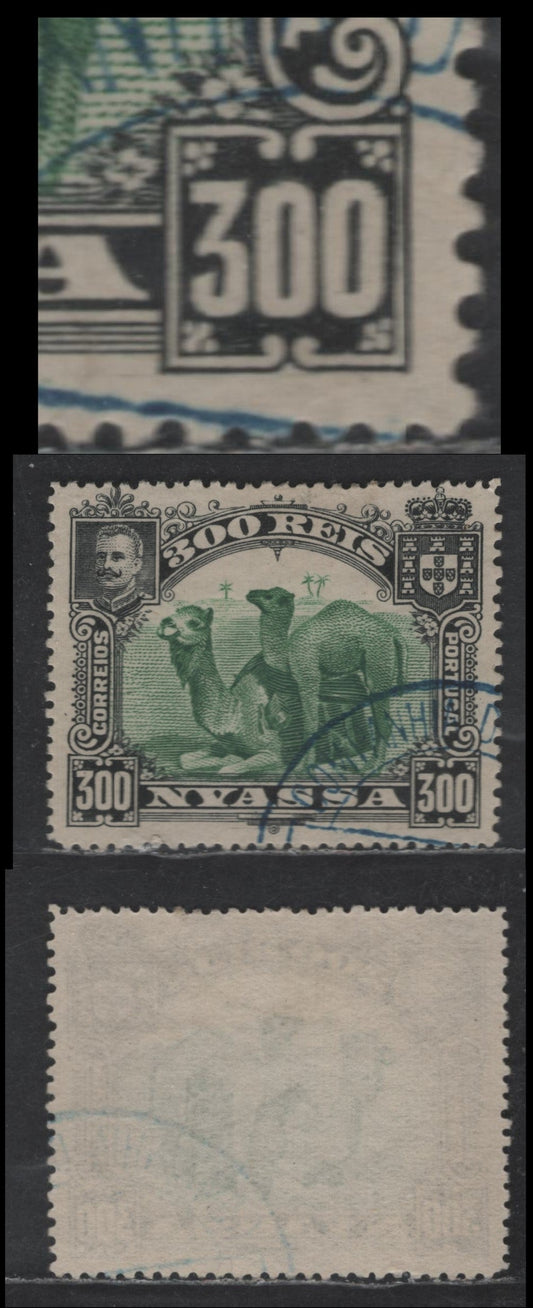 Lot 236 Nyassa SC#38var 300r Black & Yellow Green Camel, 1901 Pictorial Issue, A Very Fine Used Single, Perf 15, Re-Entry In Right Value Tablet