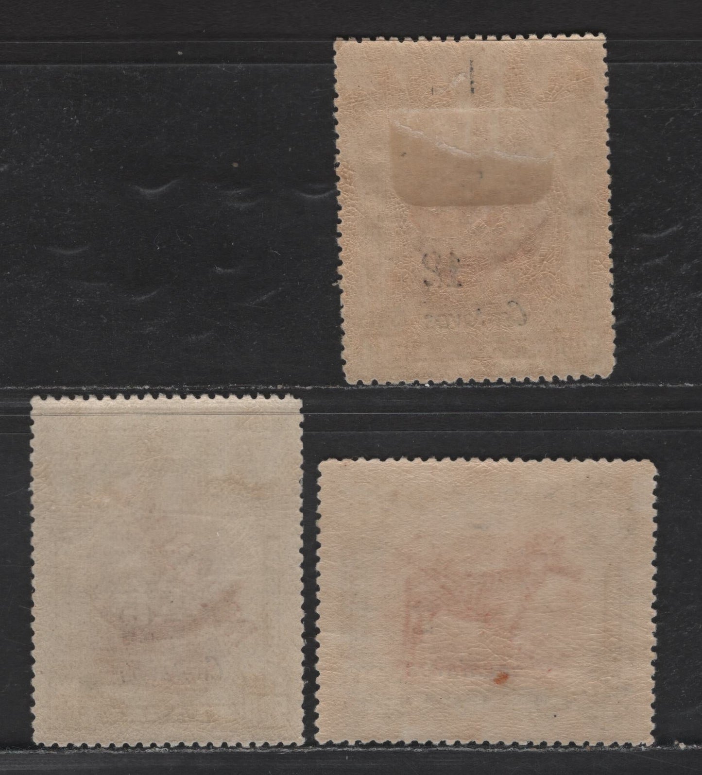 Lot 276 Nyassa SC#98, 104 12c on 500r - 2c on 20r Black & Red - Black & Green Zebras - Ship, 1921 London Surcharged Pictorial Issue, 3 VFOG Singles, Perfs 14.25, 14x14.25 & 14