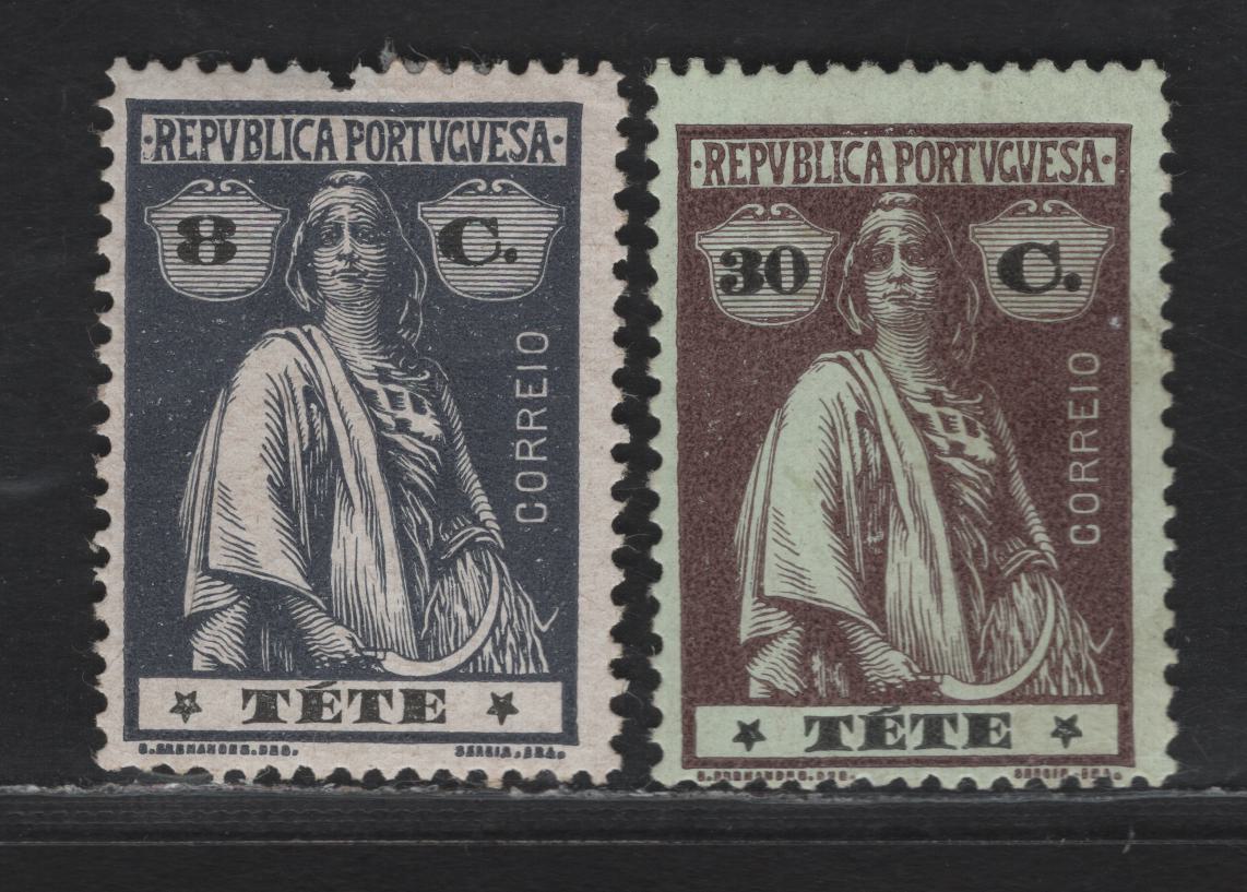 Lot 319 Tete SC#33, 37 8c - 30c Slate - Brown on Green Ceres, 1914 Ceres Issue, 2 F/VFOG Singles, Chalky Paper, Perf 15x14