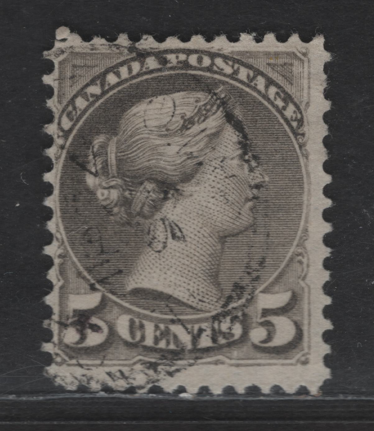Lot 337 Canada SC#42 5c Light Gray Queen Victoria, 1870-1897 Small Queen Issue, A Fine Used Single, Early Second Ottawa Printing, Paper 2O-S, April 1893 Cancel