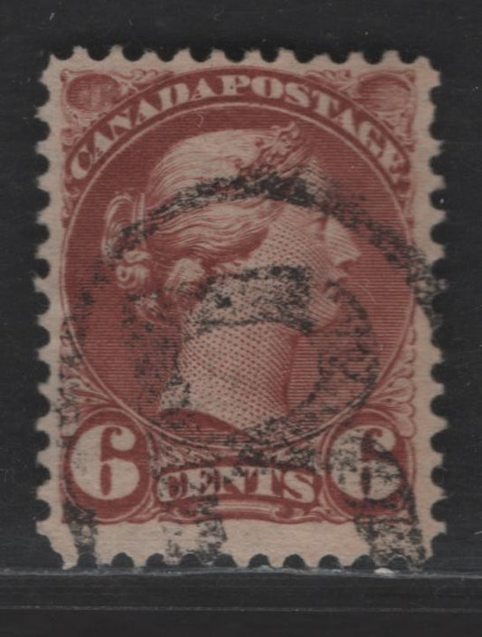 Lot 344 Canada SC#43 6c Red Brown Queen Victoria, 1870-1893 Small Queen Issue, A Fine Used Single, Paper 2O-N, Late Second Ottawa Printing