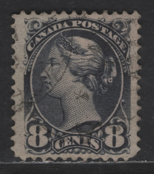Lot 347 Canada SC#44 8c Violet Black Queen Victoria, 1888-1897 Small Queen Issue, A Very Fine Used Single, Late Second Ottawa Printing, Paper 2O-T