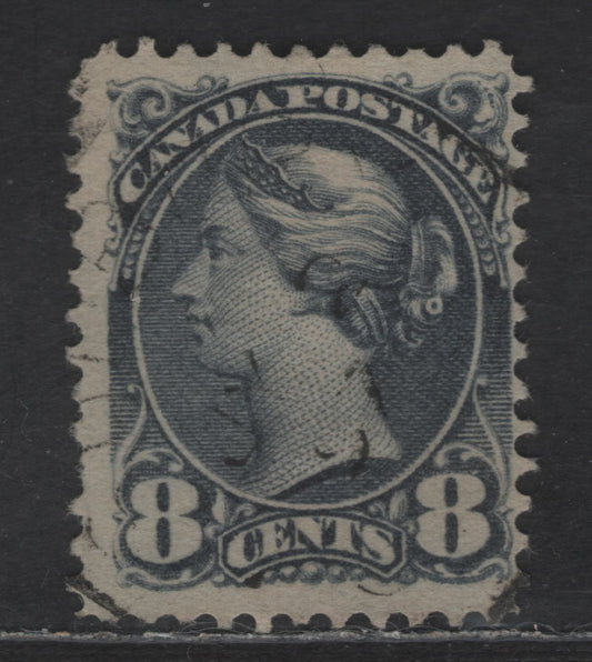 Lot 348 Canada SC#44b 8c Slate Queen Victoria, 1888-1897 Small Queen Issue, A Fine Used Single, Late Second Ottawa Printing, Paper 2O-T, July 1897 Dated CDS Cancel