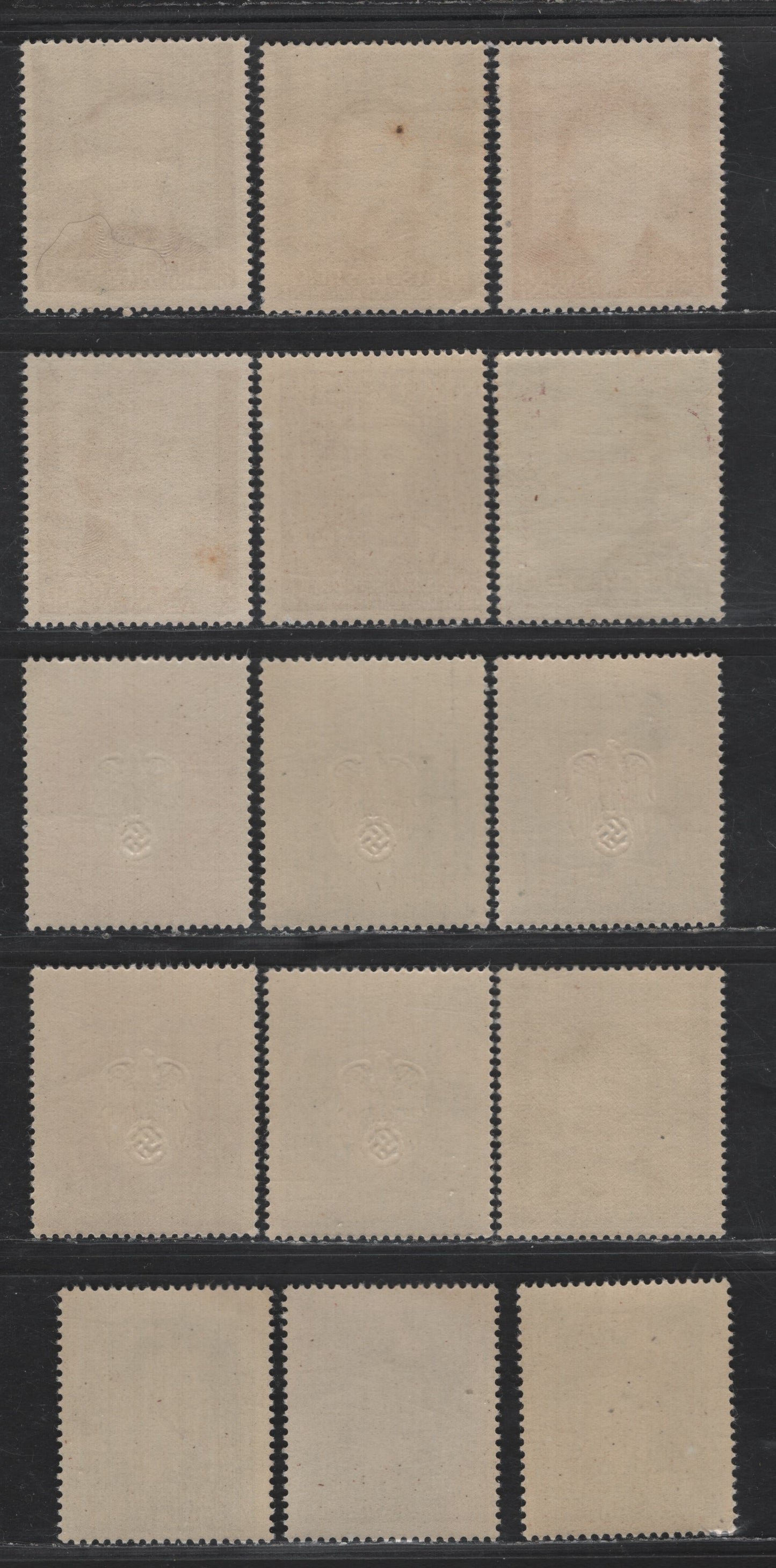 Lot 140 Poland - German Occupation SC#NB19-NB23, NB26, NB28, NB35, NB38 12g+18g - 30g+30g Dull Purple - Rose Violet Figures, 1942-1944 Portraits Issues, 15 F/VFNH Singles