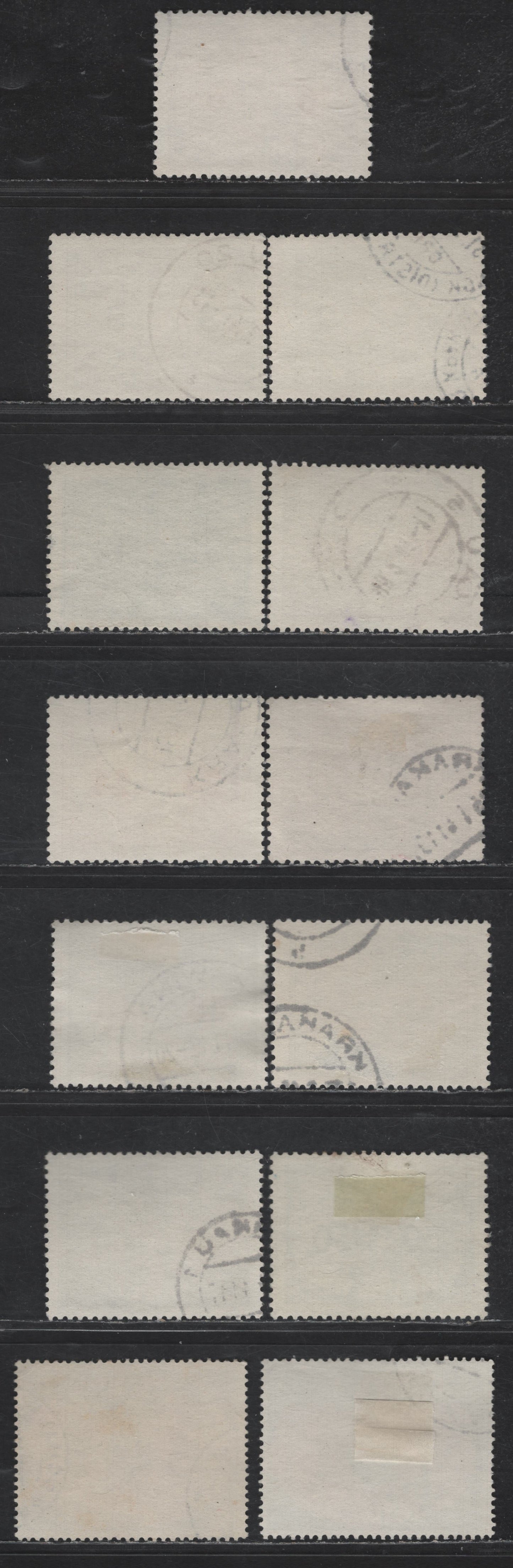 Lot 155 Poland - German Occupation SC#NO1-NO6, NO8-NO11, NO13, NO15 6g - 5z Light Brown - Gray Black & Orange Brown Eagle & Swastika, 1940 Eagle & Swastika Official Issue, 12 Very Fine Used Singles, Postally Used With Good Cancels