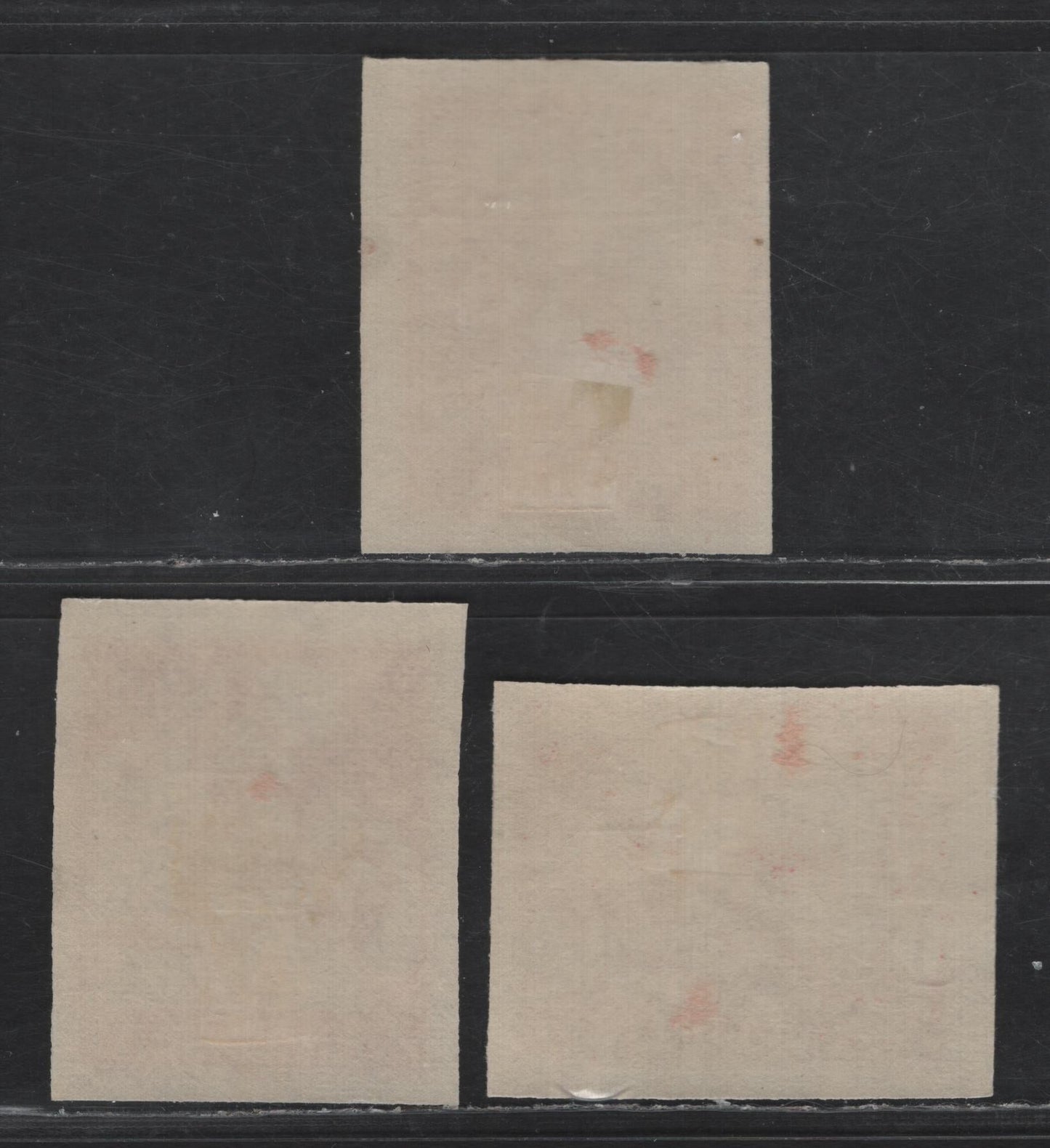 Lot 182 India MI#VIIIB-VIIIXB 1a Red Scenery, 1943 Liberation Issue, 2 F/VFOG Imperf Singles