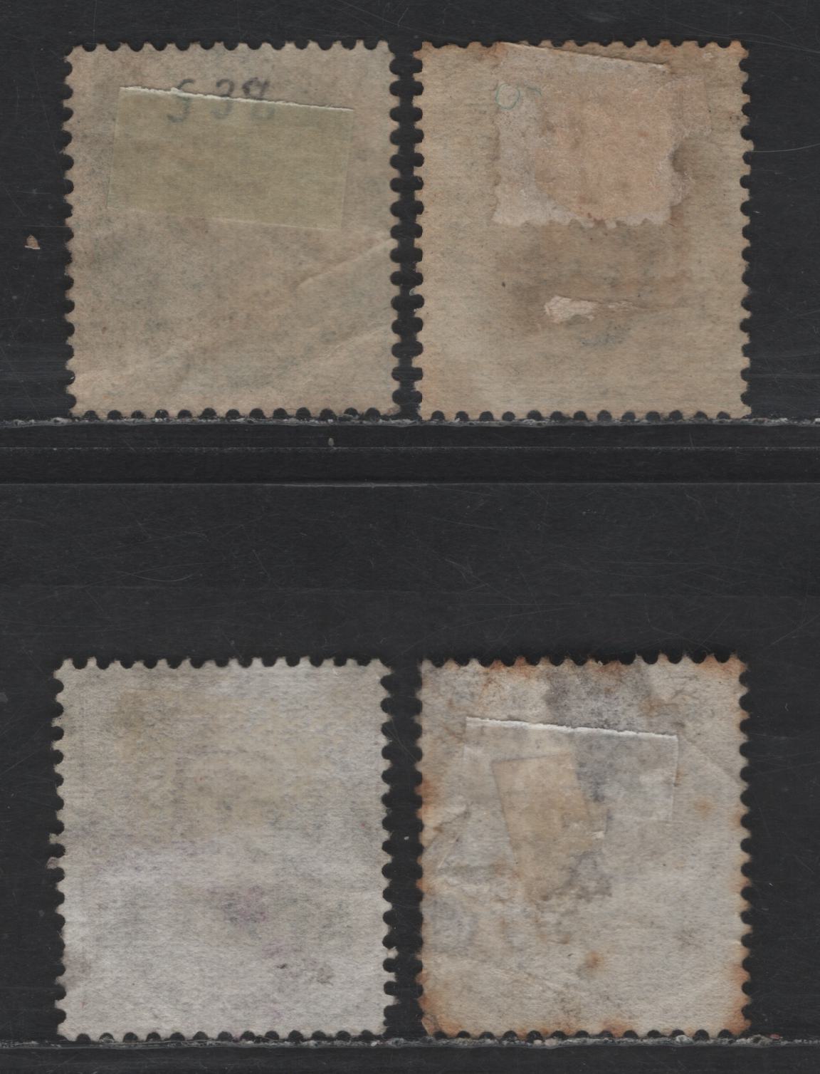 India SG#37-40 1/2a - 1a Blue - Deep Brown Queen Victoria, 1856-1864 Crown Colony Keyplates Issue, 4 Good/Very Good/Fine Used Singles, Die 1, Elephants Head Wmk