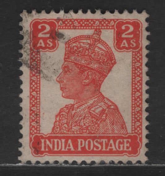 Lot 219 India #270w 2a Vermilion, 1940-1943 King George VI Issue, A Very Fine Used Single With Inverted Watermark