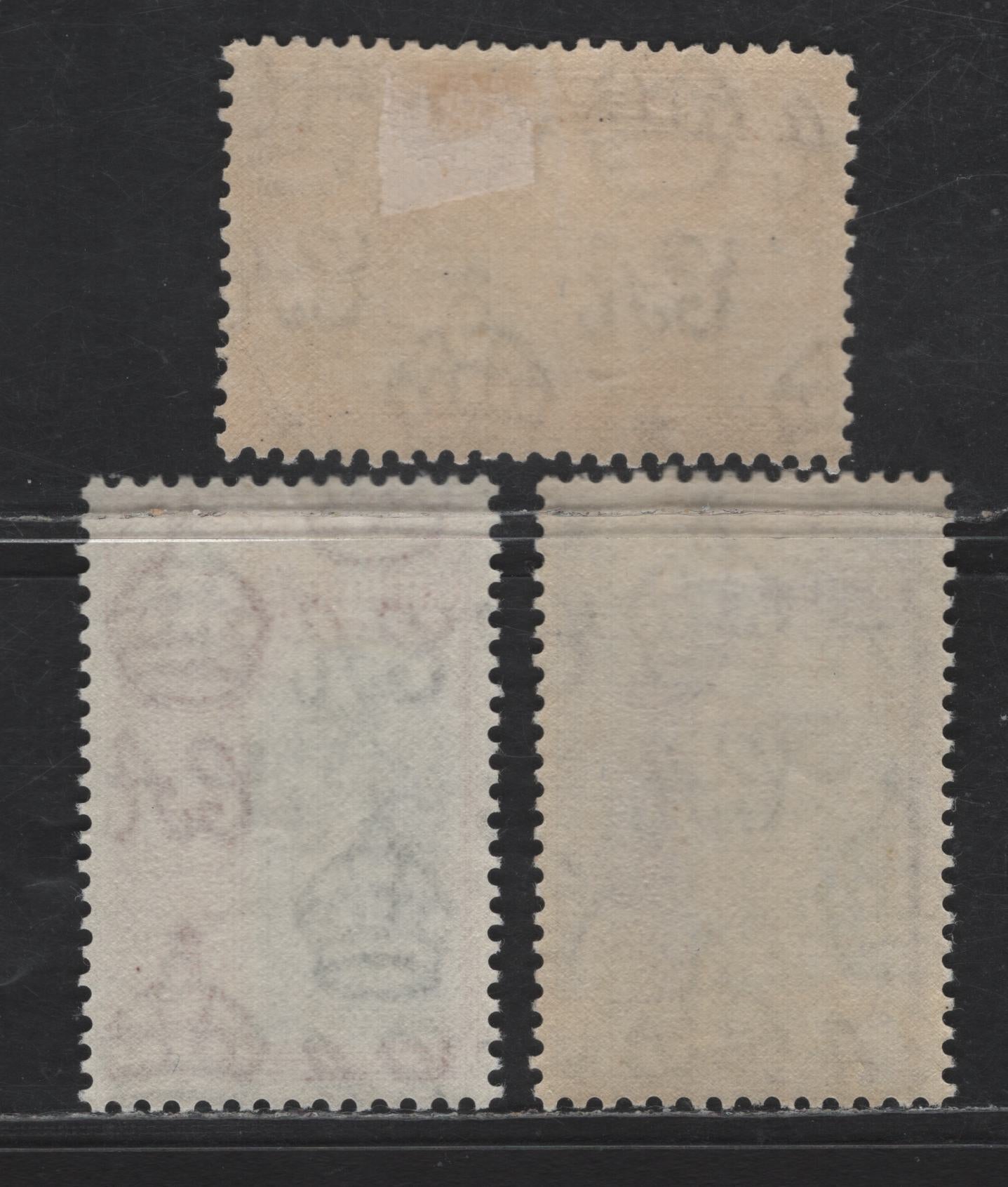 Lot 298 Ceylon SG#395, 396, 396b 1r - 2r Blue Violet & Chocolate - Black & Violet King George VI, 1938-1952 KGVI Pictorial Issue, 3 VFOG Singles, Upright Wmk on 1r