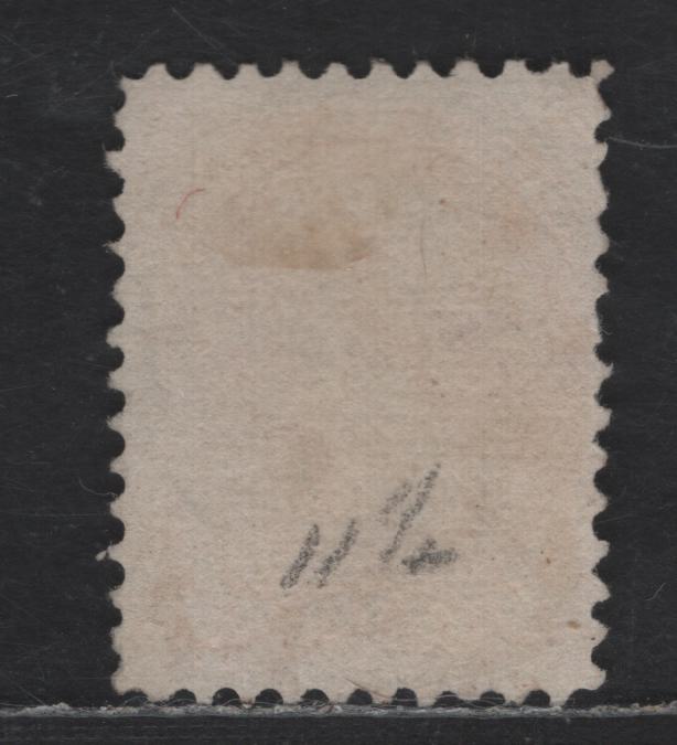 Canada #37iii 3c Red Orange Queen Victoria, 1870-1893 Small Queen Issue, A Fine Used Single, Mid Montreal Printing, Paper MM-F, Perf 11.75x12, Position Dot