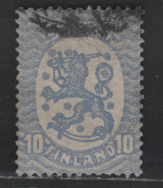 Lot 232 Finland #127var, Facit # 109vm2 10p Ultramarine, 1925-1929 Helsinki Issue, A Very Fine Used Single With Inverted Swastikas Watermark. Perf 14