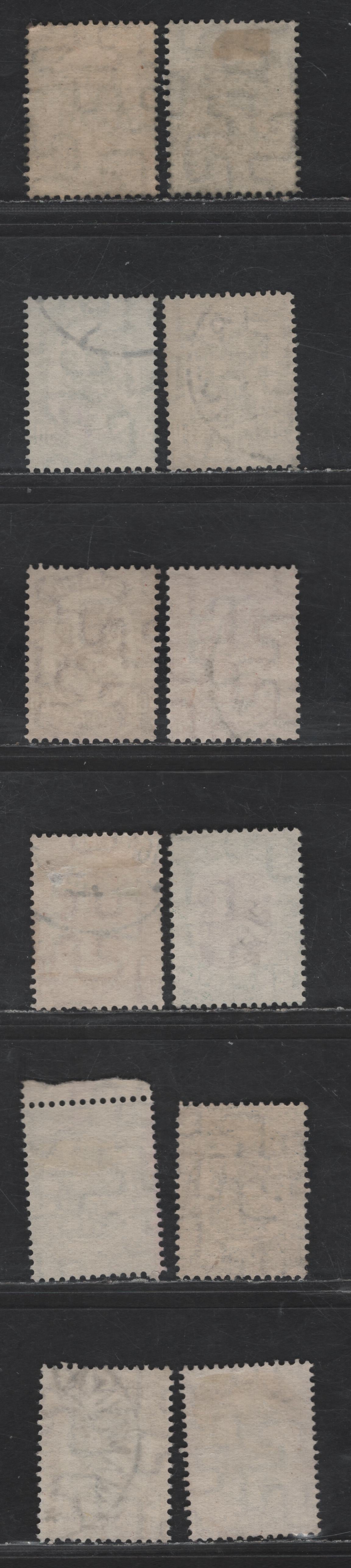 Lot 235 Finland #131c, 132, 132a, 133, 134, 134a, 135a, 136-136a, 138-138a 40p Blue Green - 5m Red Violet & Black, 1925-1929 Helsinki Issue, 12 F & VF Used Singles With Swastikas Wmk, Perf 14 & 14 1/4x14 3/4, With Shades