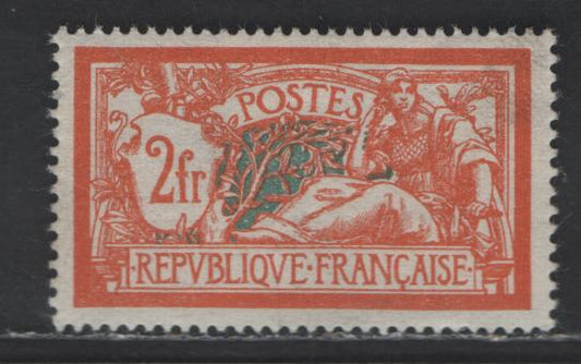 Lot 249 France #127 2fr Orange & Blue, 1900-1929 Libery & Rights Of Man Issue, A FOG Single