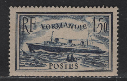 Lot 265 France #300 1.50fr Dark Blue,1935 Maiden Voyage Of Normandie Issue, A FNH Single