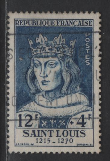 Lot 305 France #B285 12f+4f Deep Blue,1954 Portraits Semi Postal Issue, A Very Fine Used Single