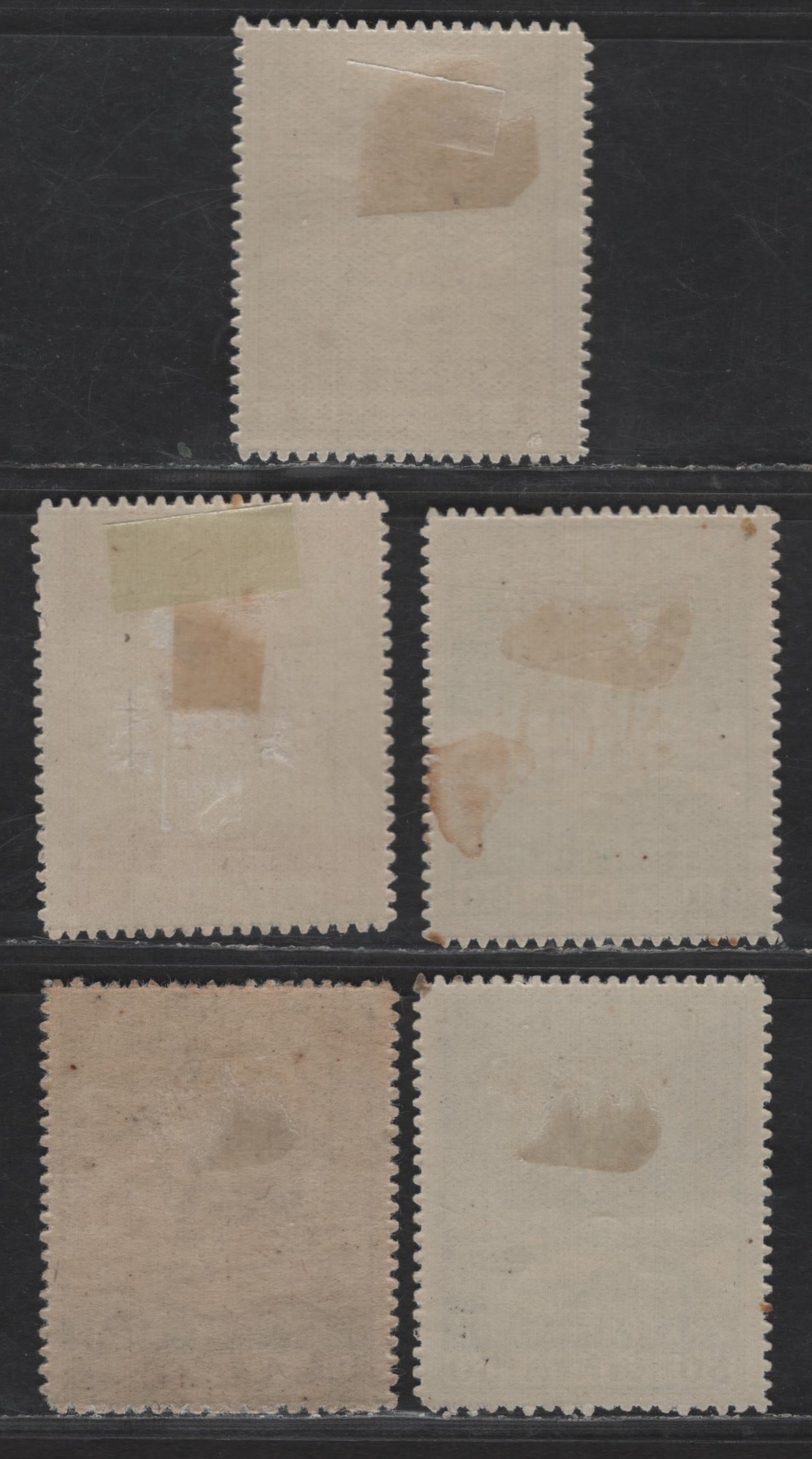 Lot 352 Greek Occupation Of Turkey #N150A, N152a, N158, N159a, N160 1L Brown On Yellowish - 50L Dark Blue On Yellowish, 1912 Cross Of Constantine & Eagle Of Zeus Issue, 5 F & VF OG Singles