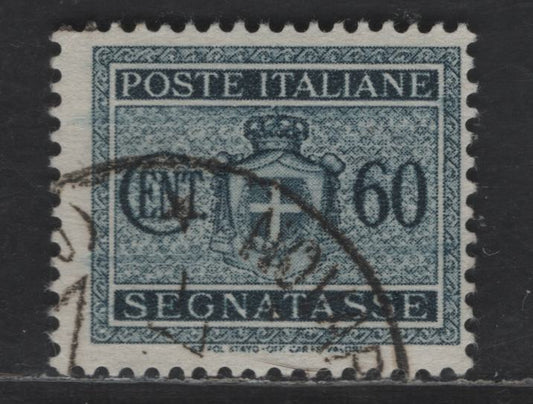 Lot 240 Italy SC#J35 60c Slate Black Numeral & Arms, 1934 Postage Due, A Fine Used Single