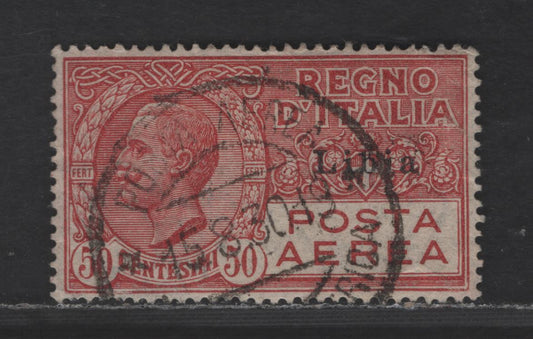 Lot 275 Italy SC#C1 50c Rose Red Portrait, 1928-1929 Airmail Issue, A Very Fine Used Single
