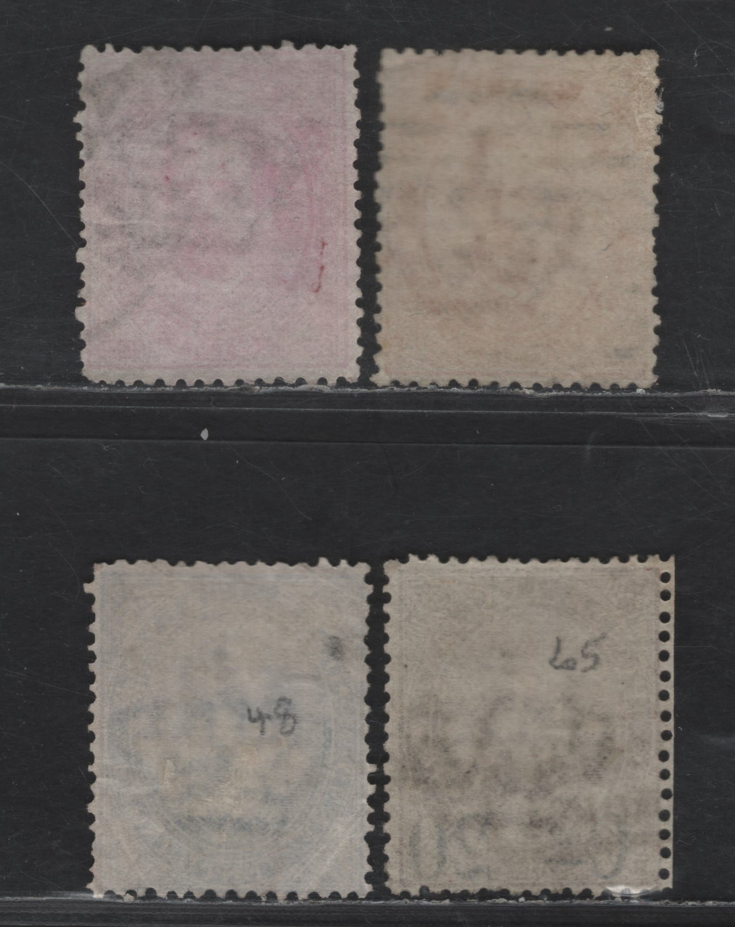 Lot 289 Italy SC#46-48, 65 10c - 20c on 30c Claret - Red Brown King Humbert I, 1879-1891 King Humbert I Issue, 4 Fine/Very Fine Used Singles