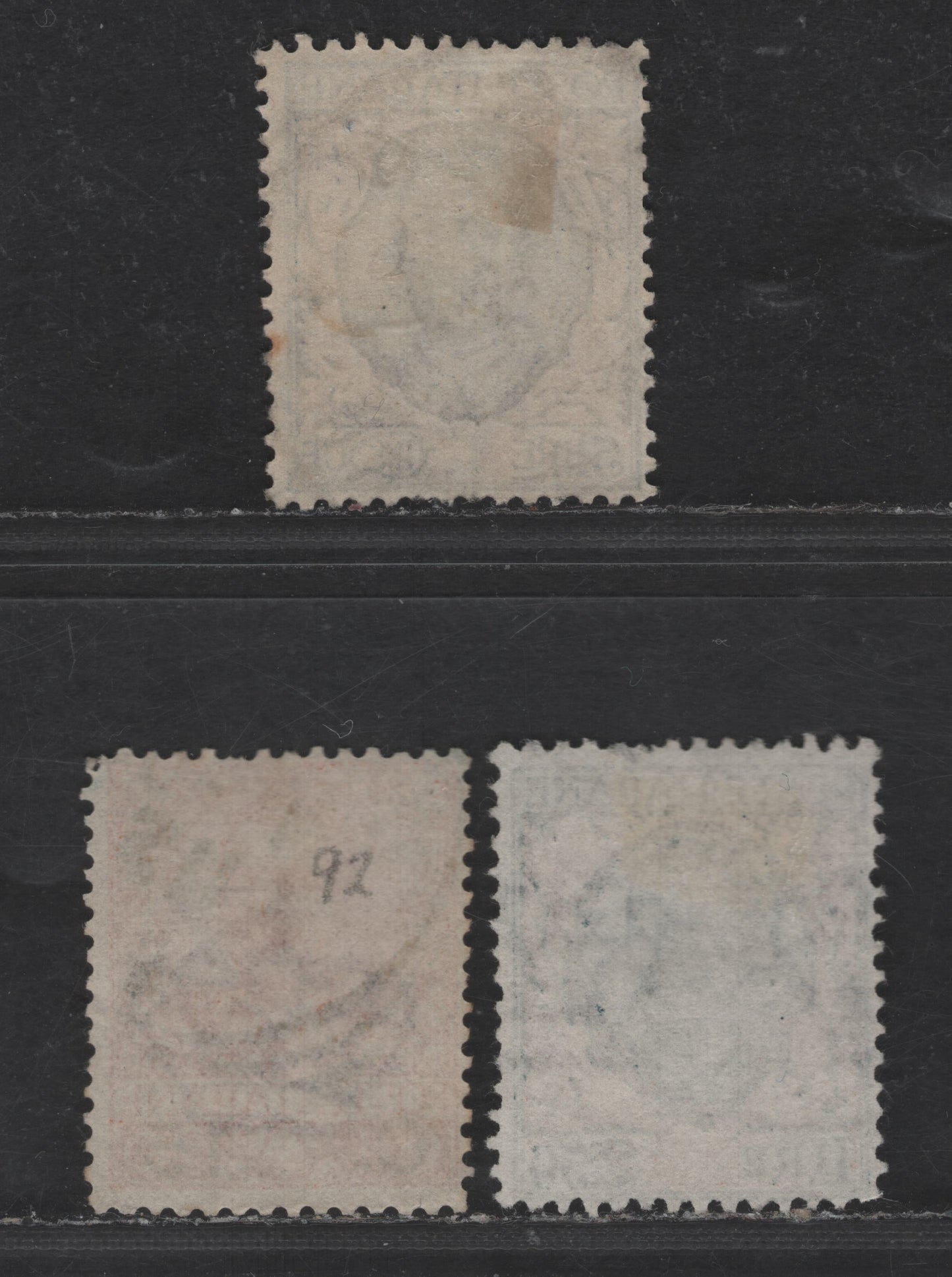 Lot 294 Italy SC#90-92 2.5l - 5l Dark Green & Orange - Blue & Rose Victor Emmanuel III, 1901-1926 Victor Emmanuel III Issue, 3 Fine Used Singles