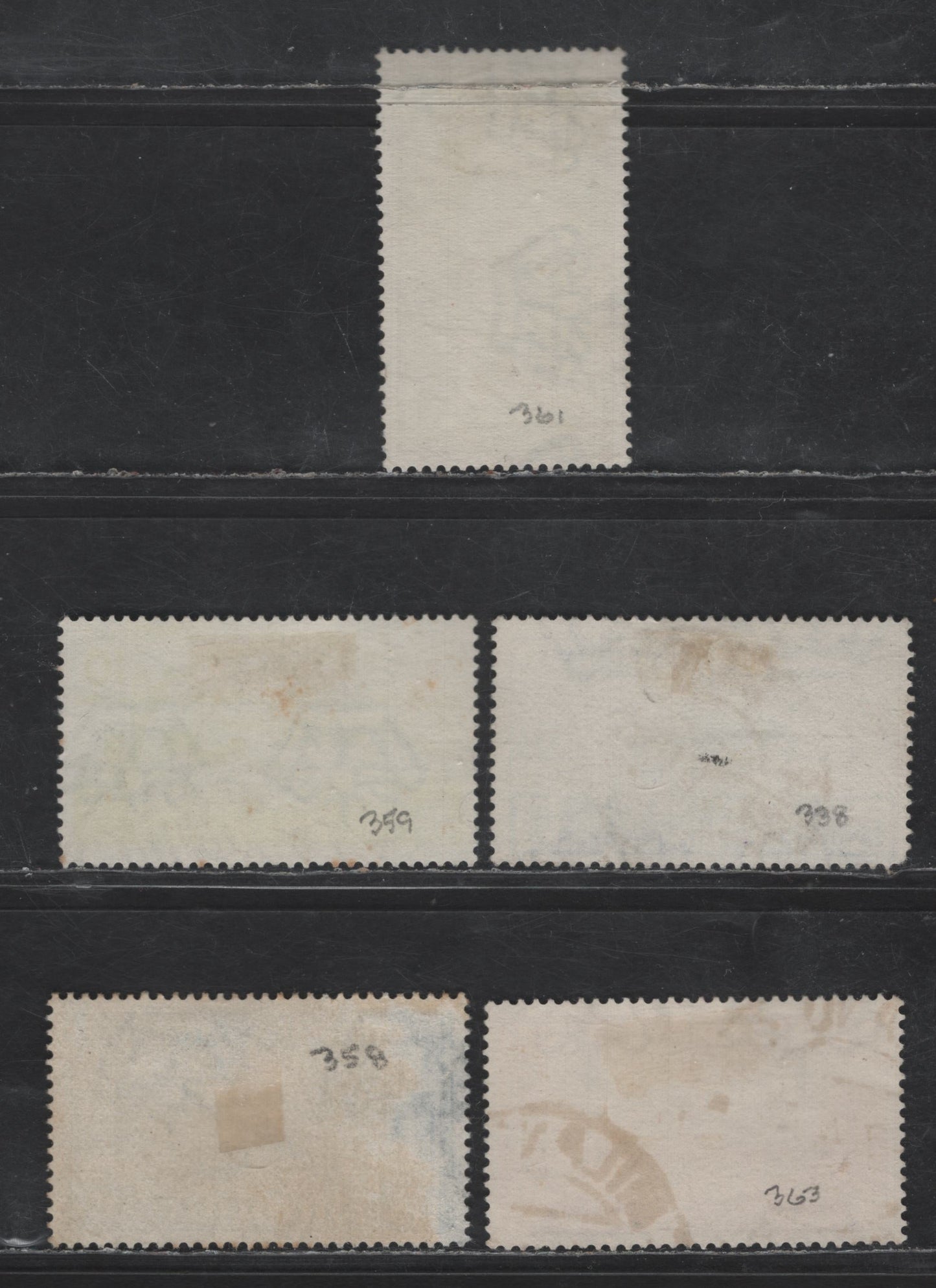 Lot 300 Italy SC#338, 358-359, 361, 363 1.25l - 75c Dark Blue - Rose Red Medal of Valor - Birth of Quintus Horatius Flaccus, 1934-1936 Centenary of Medal of Valor - Birth of Quintus Horatius Flaccus Issues, 5 Fine/Very Fine Used Singles