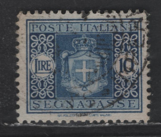 Lot 305 Italy SC#J39 10l Blue Arms, 1934 Postage Due, A Very Fine Used Single