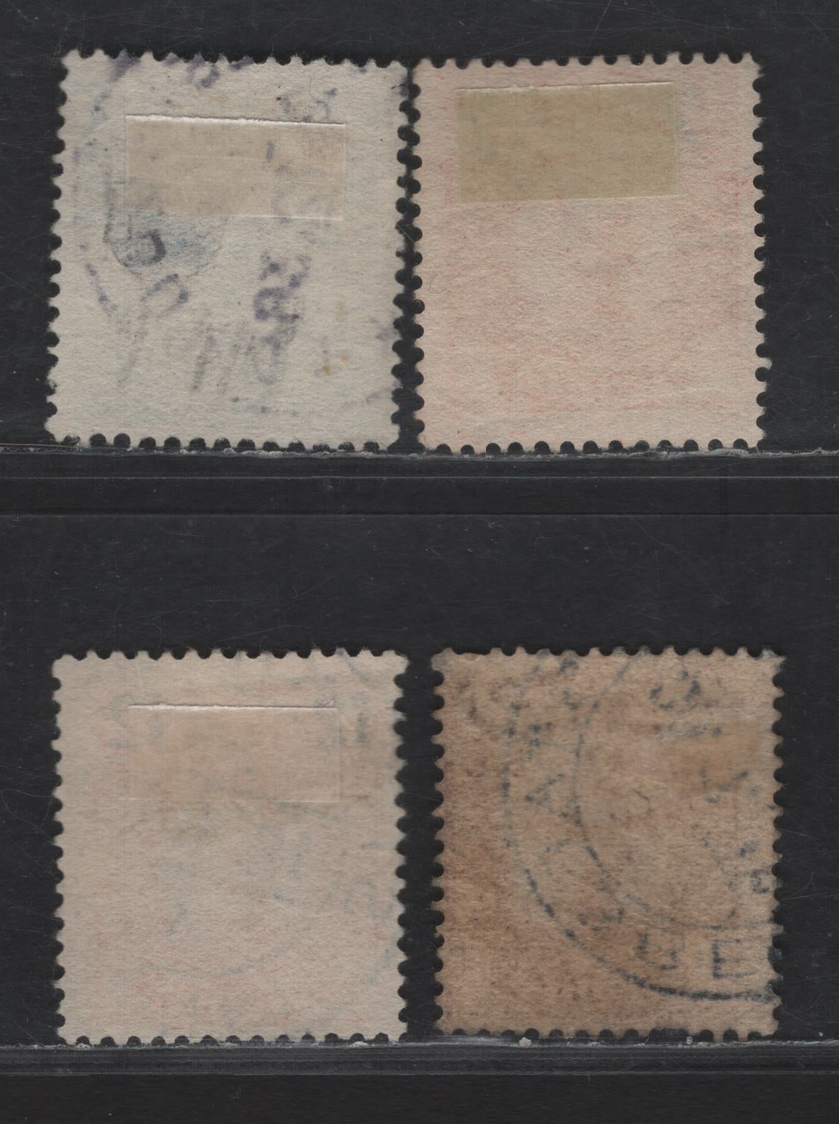 Lot 323 Sweden SC#99-100, 102, 86 (Facit 88bz, 99bz, 100bz, 102bz) 30o - 27o on 55o Claret Brown - Pale Blue King Gustaf V, 1917-1918 King Gustaf V Definitives, 4 Very Good/Fine Used Singles, Inverted Sheet Mergin Capitals