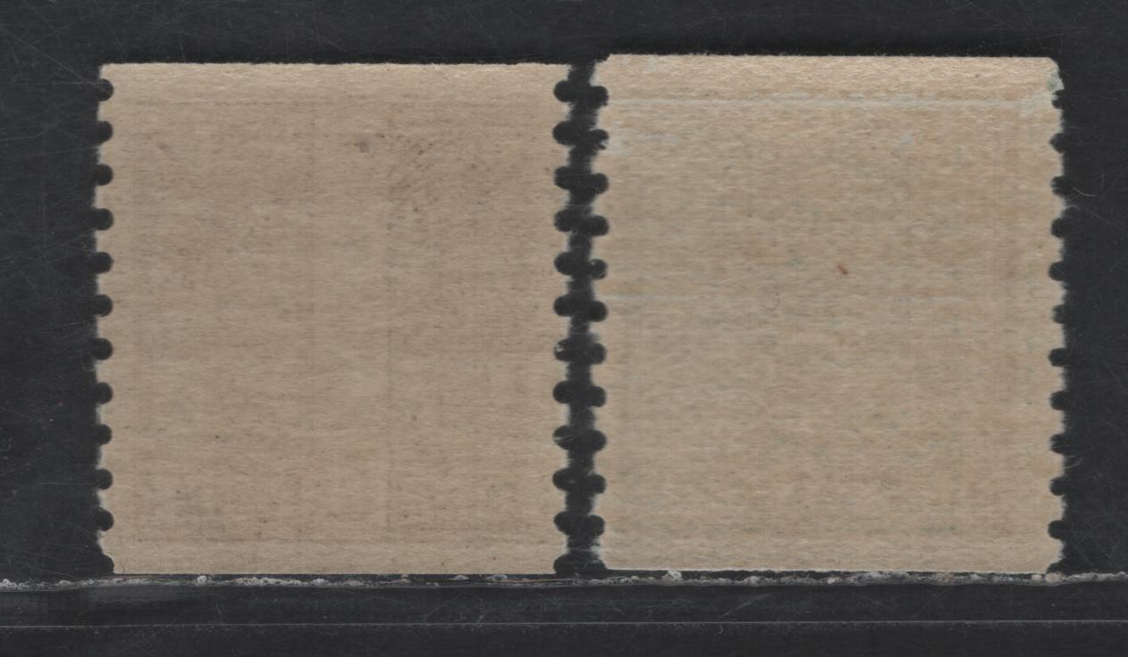 Lot 338 Sweden SC#150, 158var (Facit 165c, 173c) 80o Dark Blue Green - Gray Black Posthorn, 1920-1925 Posthorn Issue, 2 F/VFNH Singles, Paper B