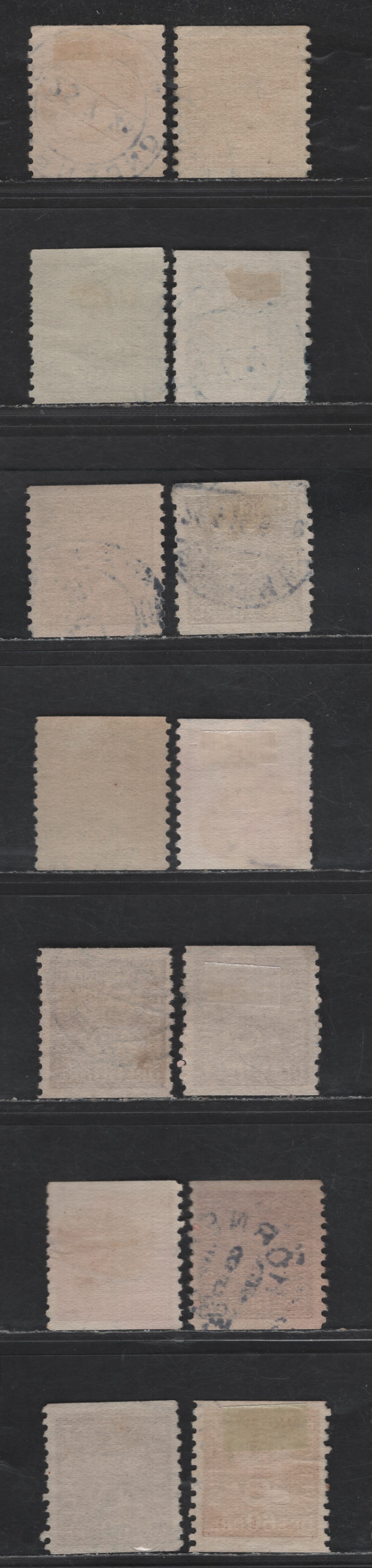 Lot 340 Sweden SC#145-148 (Facit 156a, 157-158, 159a, 161, 162a,b, 163a,b) 35o - 60o Yellow - Claret Crown & Post Horn, 1920-1934 Crown & Post Horn Issue, 13 Fine/Very Fine Used Singles, Specialized Group Of Facit Listed Types & Papers