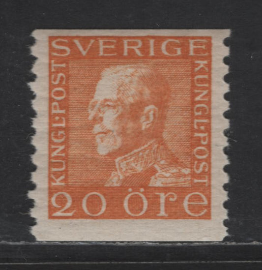 Lot 343 Sweden SC#172var (Facit 181a) 20o Orange King Gustav V, 1921-1936 King Gustav V Issue, A FNH Single, Paper Type A2