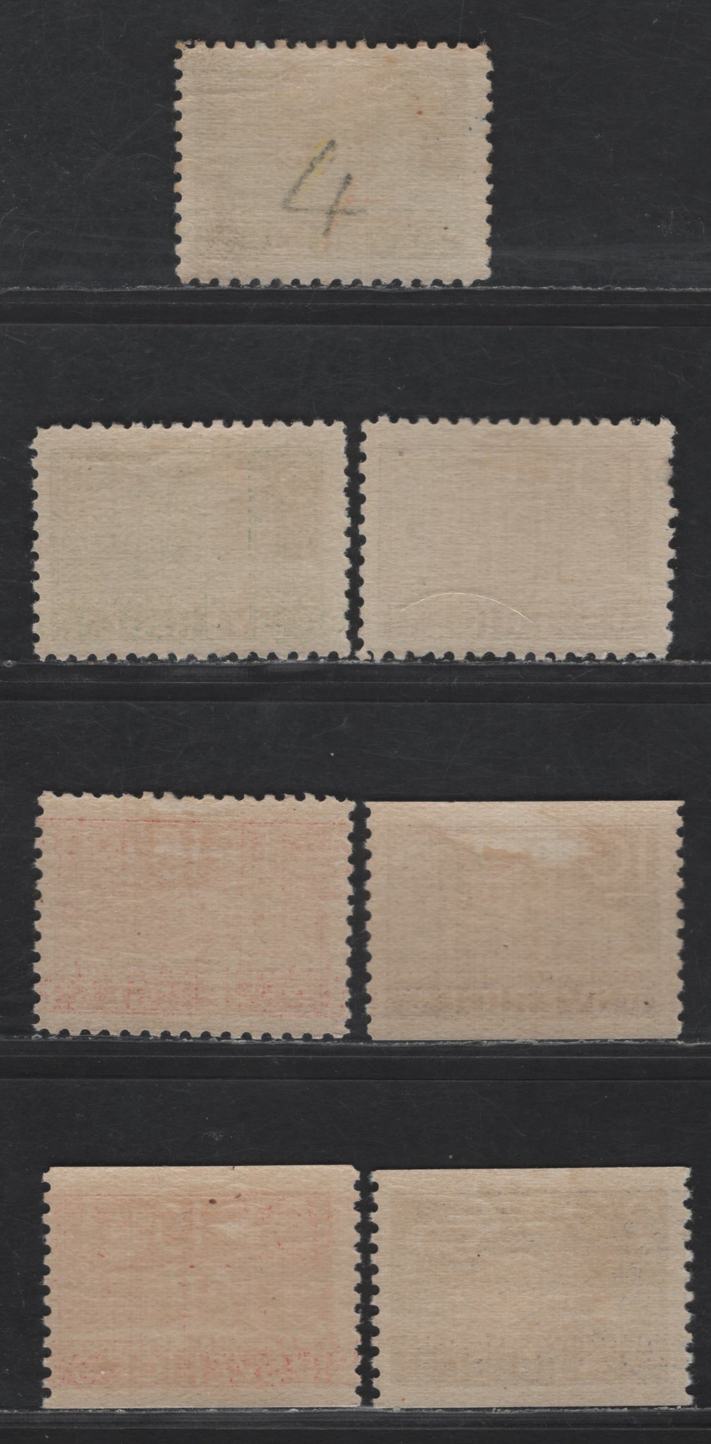 Lot 349 Sweden SC#239-241, 243-245 5o - 250o Green - Ultramarine Swedish Parliament, 1935 500th Anniv of Swedish Parliament Issue, 7 F/VFOG Singles Two Shades Of Green