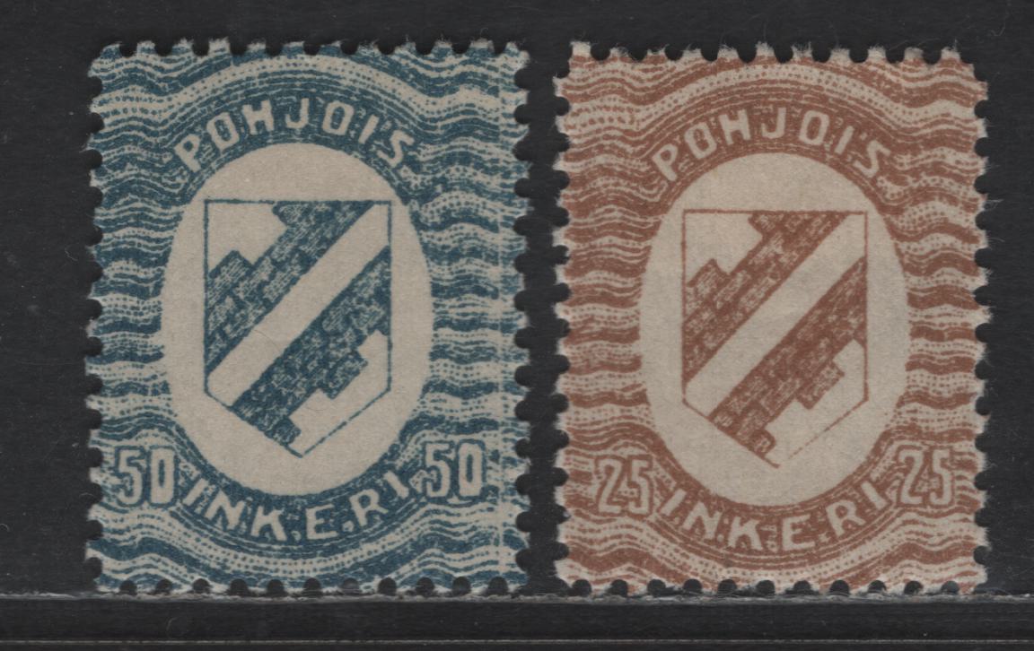 Lot 370 North Ingermanland # 3-4 25p Bistre - 50p Dark Blue, 1920 Arms Issue, 2 VFOG Singles Well Centered, Valued At Double Scott As Noted