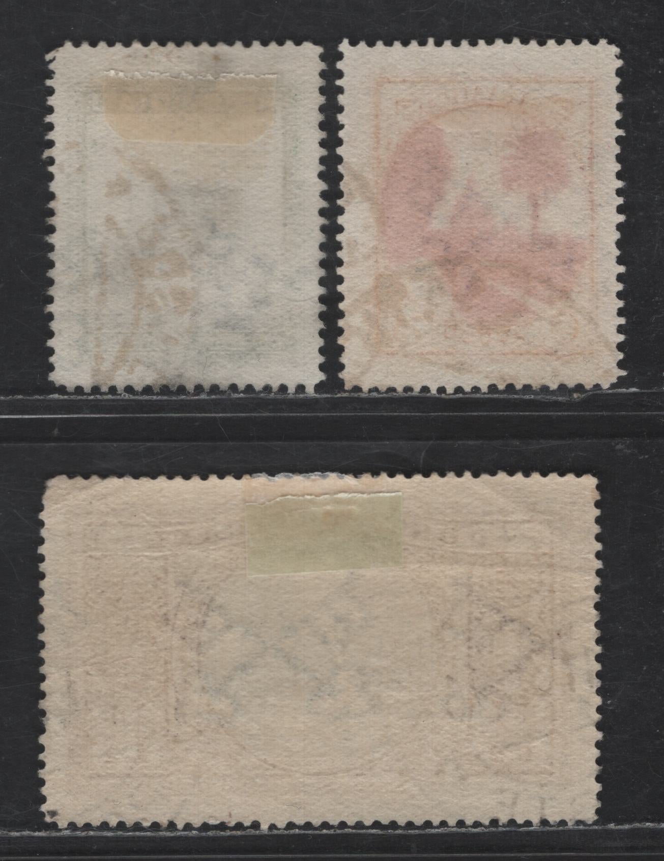 Lot 372 Vatican City #21, 26, 30 12 1/2c Deep Green & Black - 2L Dark Brown & Black, 1933 Pictorial Issue, 3 VG & VF Used Singles