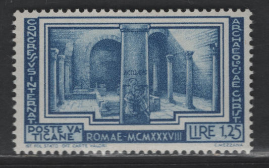 Lot 386 Vatican City #60 1.25L, 1938 Christian Archaelogical Congress Issue, A VFOG Single