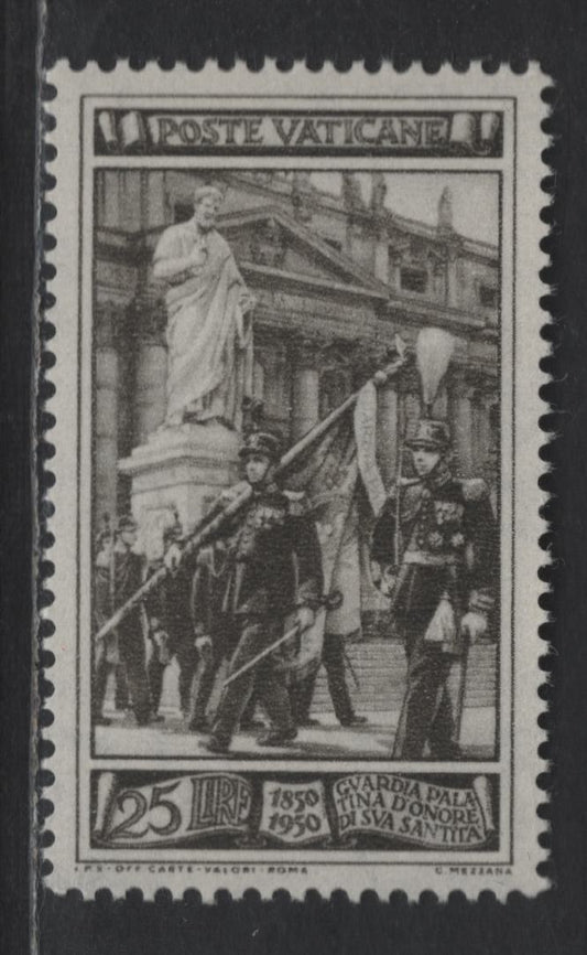 Lot 396 Vatican City #140 25L Sepia, 1950 Centenary Of The Palatine Guard Issue, A VFNH Single