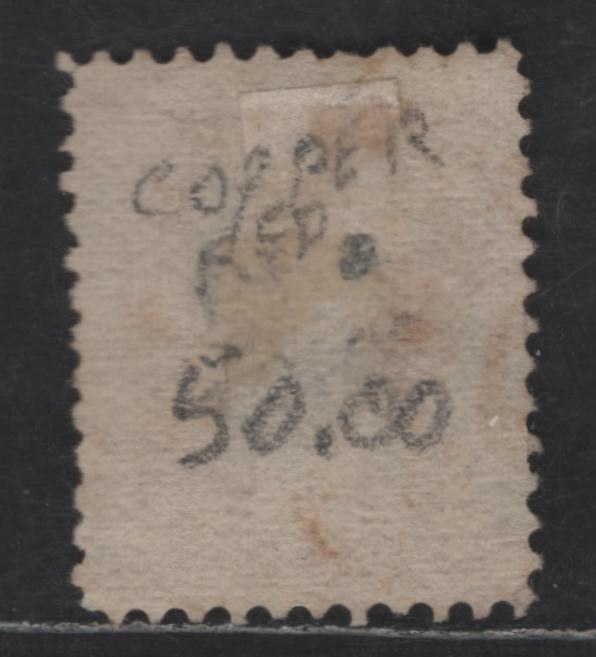 Lot 407 Canada SC#37iiivar 3c Orange Red Queen Victoria, 1870-1893 Small Queen Issue, A Fine Used Single, Indistinct Cork Cancel, Mid Montreal Printing, Column 1, No Position Dot, Paper MM-B, Oxidized