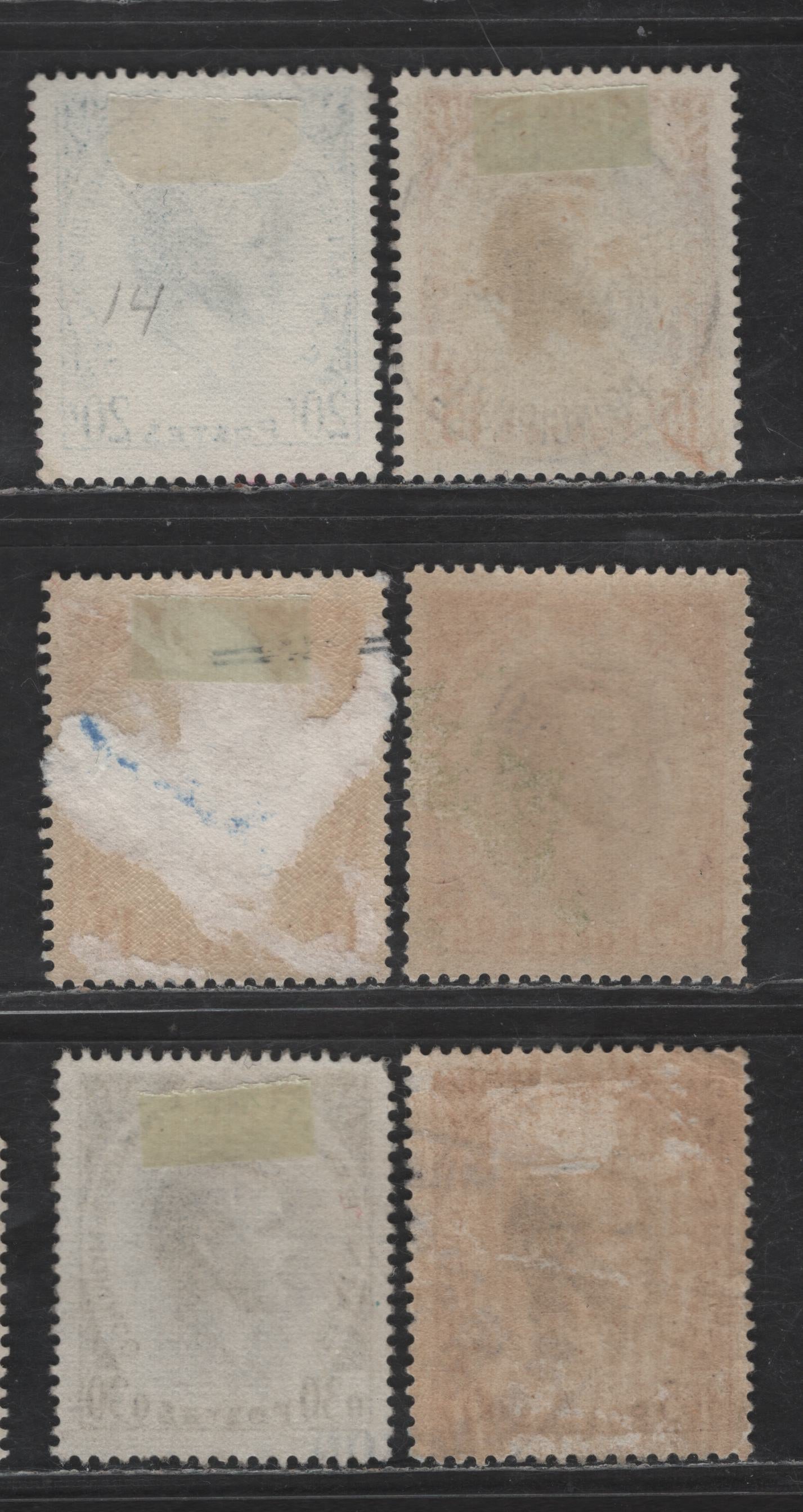 Lot 205 Monaco SC#336-337, 405, 462-463, 465 12fr - 65c Carmine & Green - Yellow Brown & Slate Prince Rainier III, 1955-1960 Prince Rainier III Issues, 6 Very Fine Used Singles