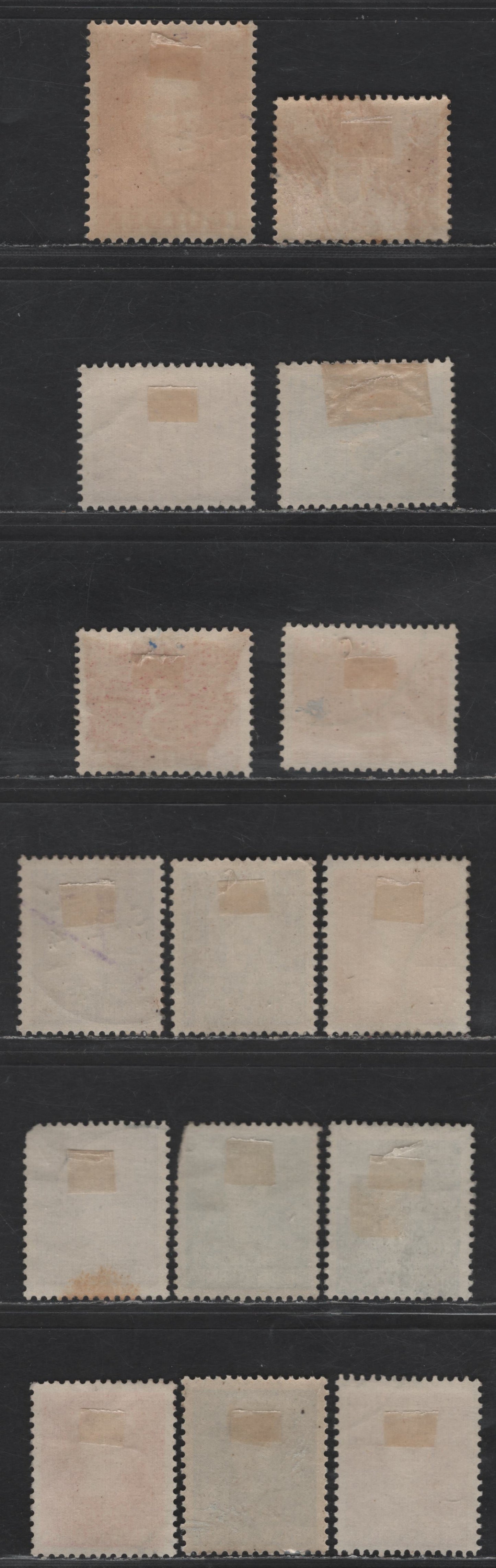 Lot 206 Netherlands New Guinea SC#2, 4, 6-8, 10-19 2c - 1g Deep Orange - Red Numerals - Queen Juliana, 1950-1952 Pictorial Issue, 15 Very Fine Used Singles