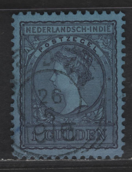 Lot 225 Netherlands Indies SC#60 1g Dull Lilac on Blue Queen Wilhelmina, 1905-1912 Queen Wilhelmina Issue, A Very Fine Used Single, Perf 11x11.5