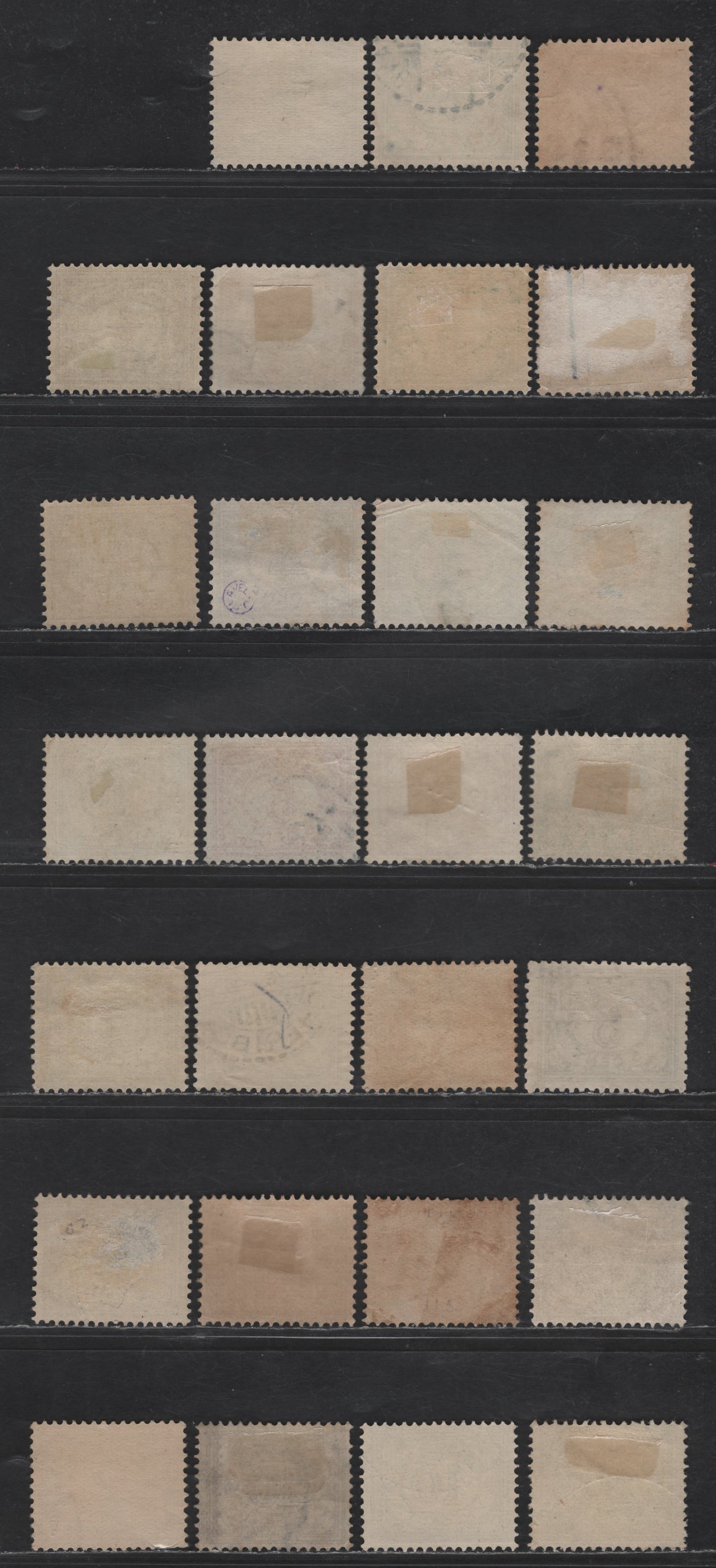 Lot 227 Netherlands Indies SC#101-110, 112-116, 115a 1/2c - 10c Light Violet - Lilac Numerals, 1912-1940 Numerals Issue, 27 Fine/Very Fine Used Singles