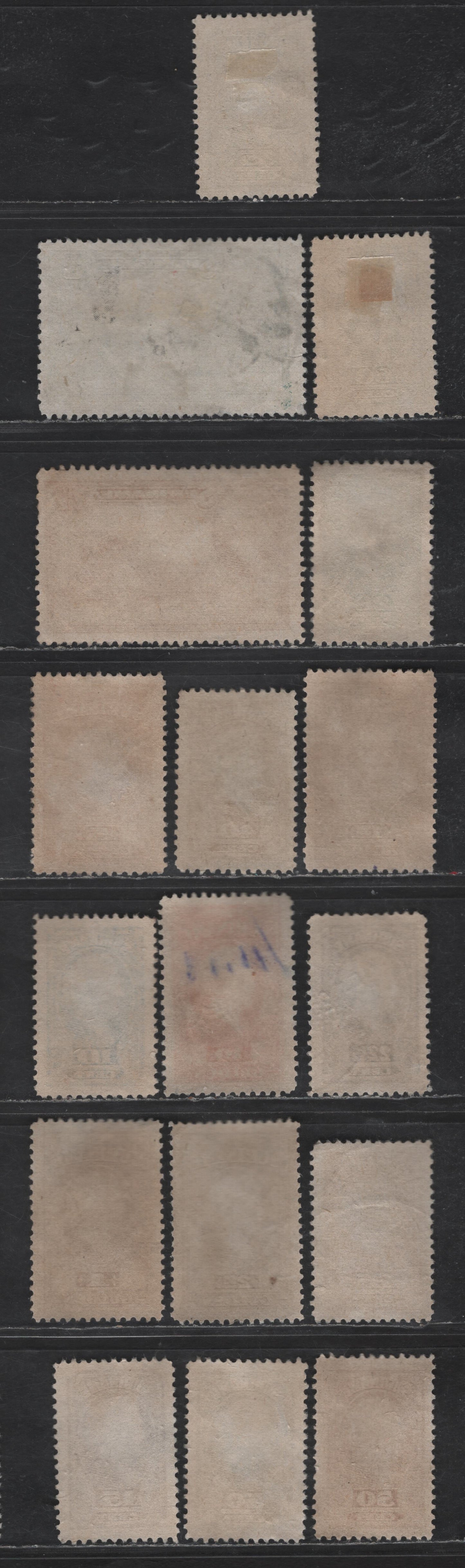 Lot 269 Suriname SC#188, 192-207 3c - 10g Dull Green- Red Orange Queen Wilhelmina, 1945 Pictorial Issue, 17 Very Fine Used Singles