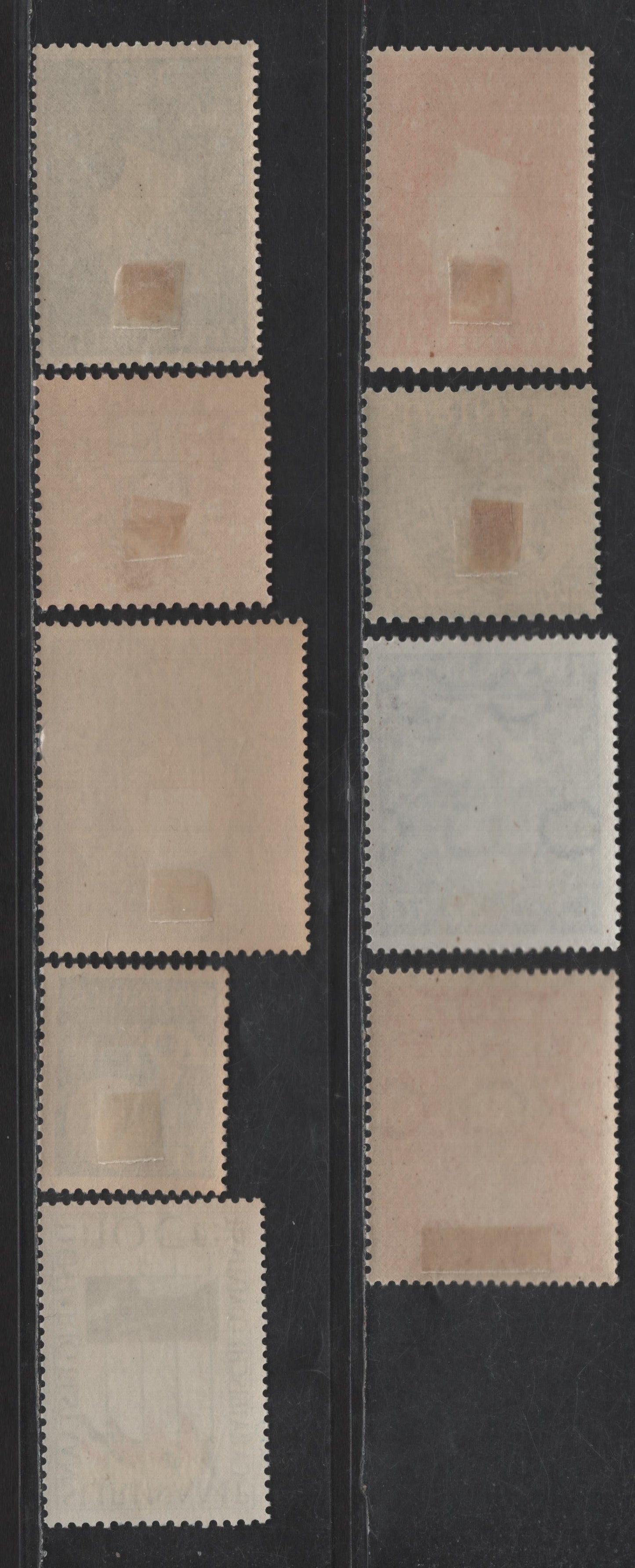 Lot 272 Suriname SC#234-239, 264, C27 7.5c - 15c Vermillion - Deep Blue Queen Wilhelmina - Pictorials, 1948-1954 50th Anniv of Queen Wilhelmina's Reign - Airmail Issues, 9 VFOG Singles