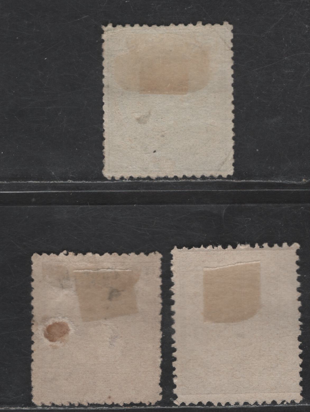 Lot 287 Netherlands Antilles SC#1b, 3b, 6 2.5c - 50c Green - Violet King William III, 1873-1879 King William III Issue, 3 Very Good/Fine Unused Singles, Perfs 13.5 (50c) & 14 Small Holes On The Other Two, No Gum As Issued