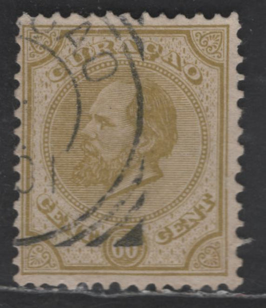 Lot 290 Netherlands Antilles SC#11 60c Olive Bistre King William III, 1886-1889 King William III Issue, A Fine Used Single, Perf 12.5x12
