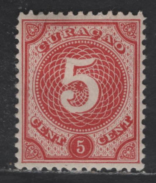 Lot 294 Netherlands Antilles SC#17 5c Rose Red Numeral, 1889 Numeral Issue, A VFOG Single