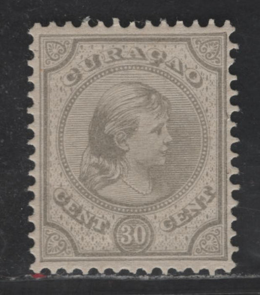 Lot 298 Netherlands Antilles SC#23 30c - 20c on 30c Gray Queen Wilhelmina, 1892-1896 Queen Wilhelmina Issue, A VFNH Single