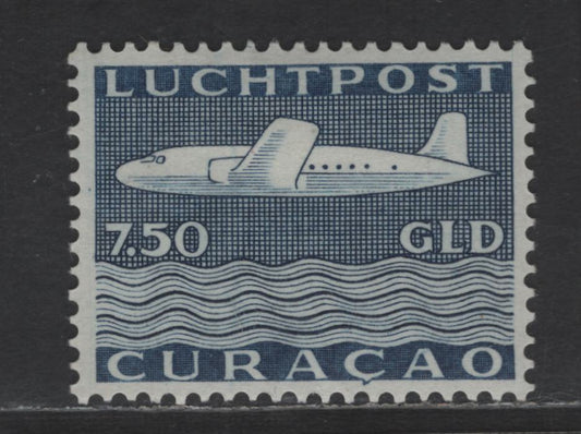 Lot 367 Netherlands Antilles SC#C47 7.5g Dark Blue Airplane, 1947 Airmail Issue, A VFOG Single